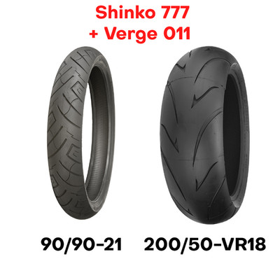 New Shinko 777 011 Verge Tire Set Front Rear 90/90-21 21'' + 200/50-18 18'' 200 90