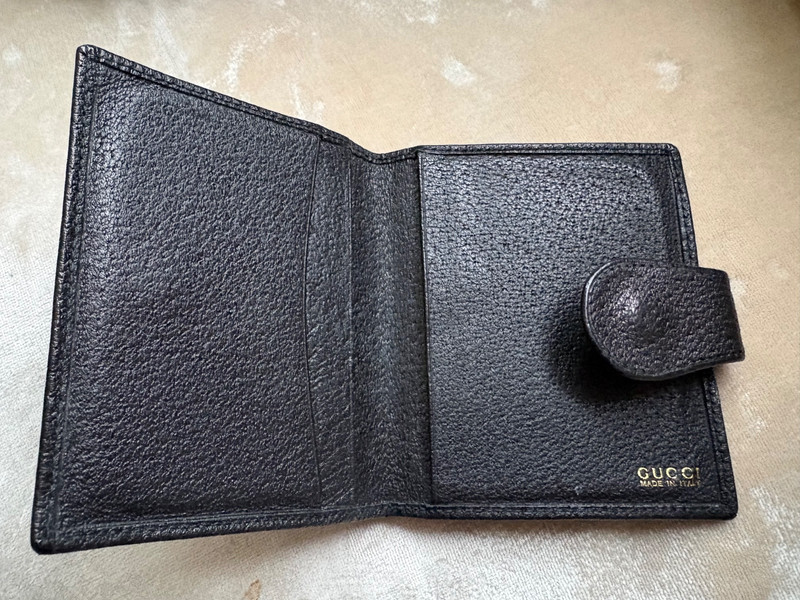 Gucci Mens Bi-Fold Card Case Black Leather