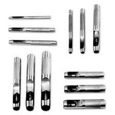 12 pc. HOLLOW PUNCH SET FOR LEATHER WORKING AND AUTOMOTIVE GASKET MAKING AN MORE