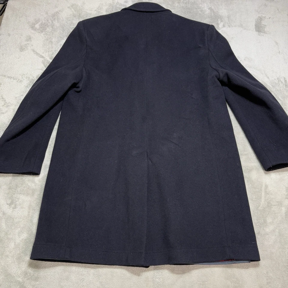 Abrigo de Colección Imperial por HAGGAR Lana Chaquetón Para Hombres 44R Azul Marino Hecho en EE. UU. Foto 2 de 4