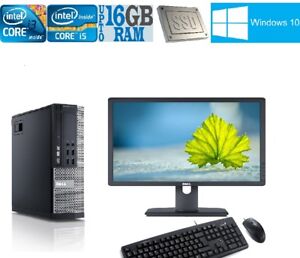 Volle Dell Quad Core I5 I3 I7 Desktop Tower Pc Lcd Win10 16gb 1tb Oder 500gb Ssd Ebay