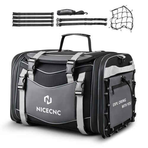 53L Motorcycle Travel Luggage Expandable Rear Seat Tail Bag Storage Backpack - Picture 10 of 10