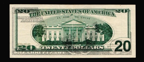 1996 $20 Federal Reserve Note Offset Printing Error - Picture 1 of 2