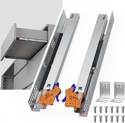 Undermount Drawer Slides 10-24 Inch Soft Close, 100lb Heavy Duty Full Extension