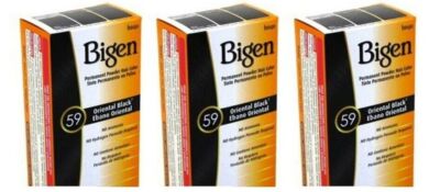 BL Bigen Powder Hair Color #59 Oriental Black 0.21 oz - THREE PACK