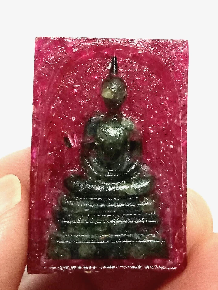 Тайский амулет LP Rerm Wat Chukkacher somdej драгоценный камень Chanthaburi Mongkol Mahalap партия 1 - Изображение 3 из 4