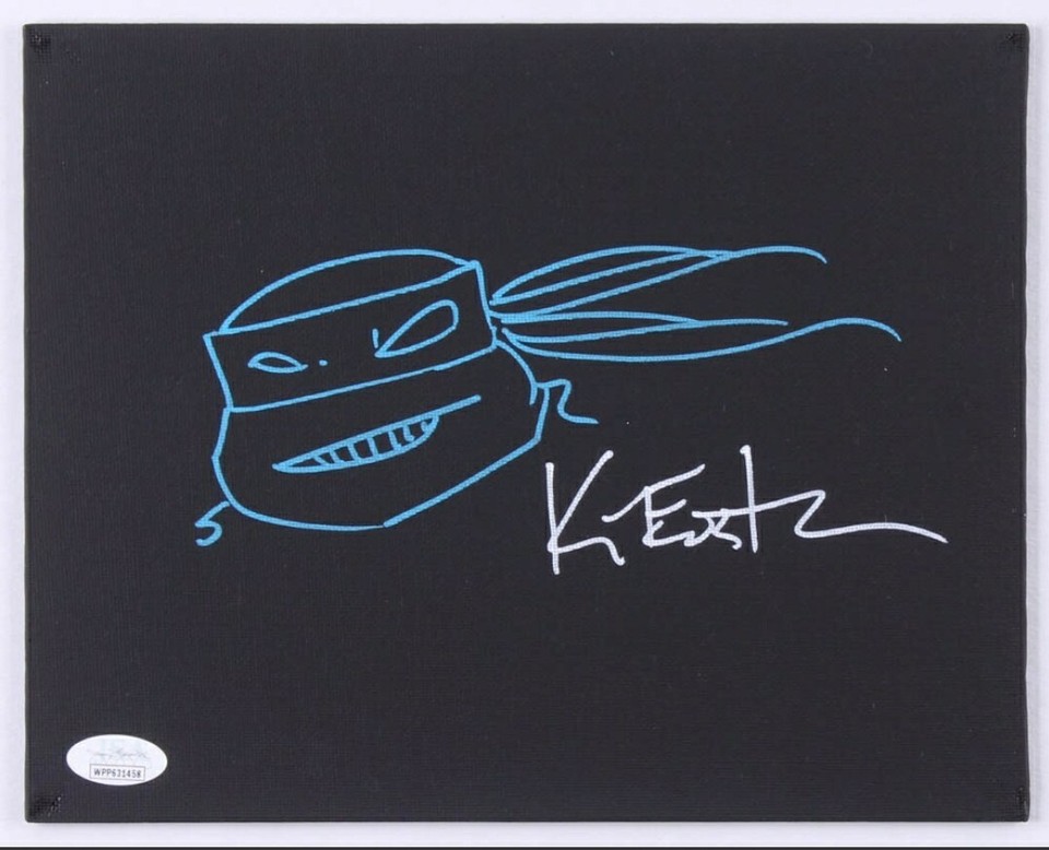 Kevin Eastman Hand Drawn Signed Sketch Teenage Mutant Ninja Turtles Leonardo JSA Comic Art