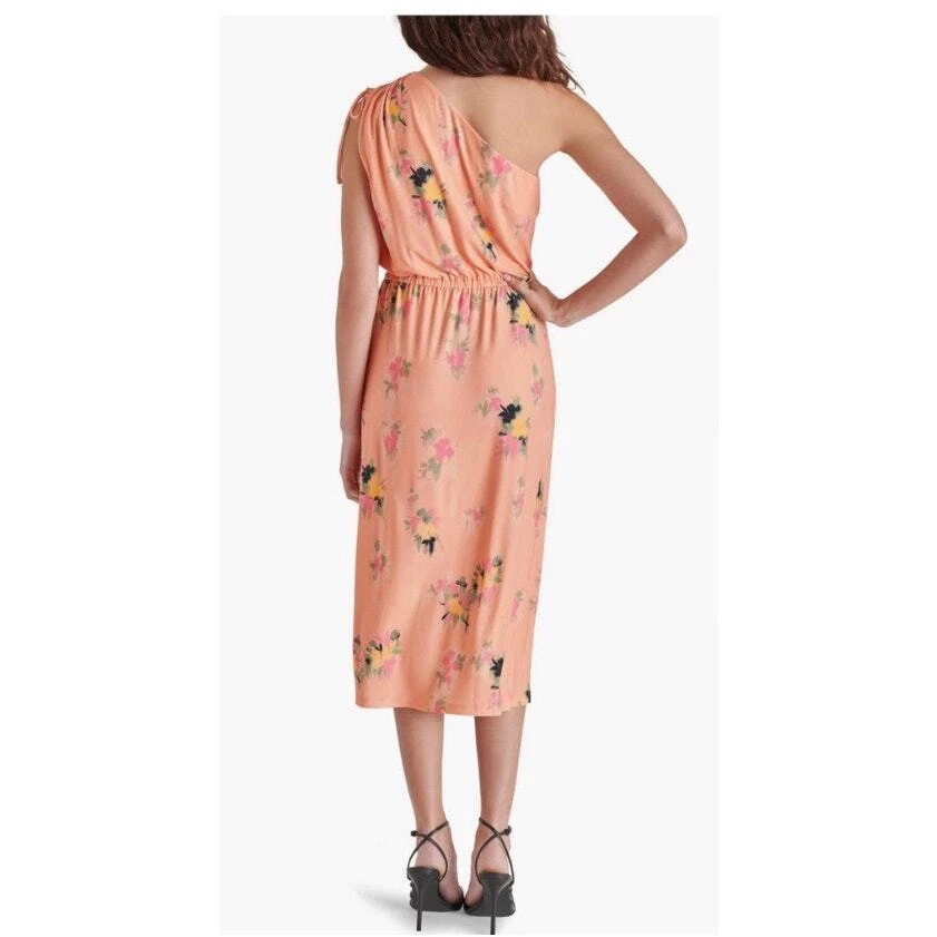 Nuevo con etiquetas Vestido Steve Madden Jersey Midi Un Hombro Vestido Mandarina Floral Talla XS Foto 2 de 4