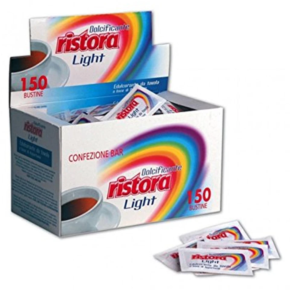 DOLCIFICANTE RISTORA 150 BUSTINE BOX PACCO ZUCCHERO EDULCORANTE DA TAVOLA BAR