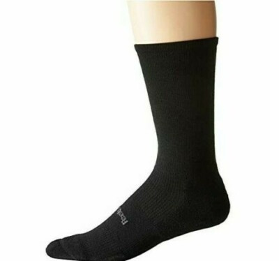 Feetures High Performance Cushion Crew Black Socks 2-Pair Unisex