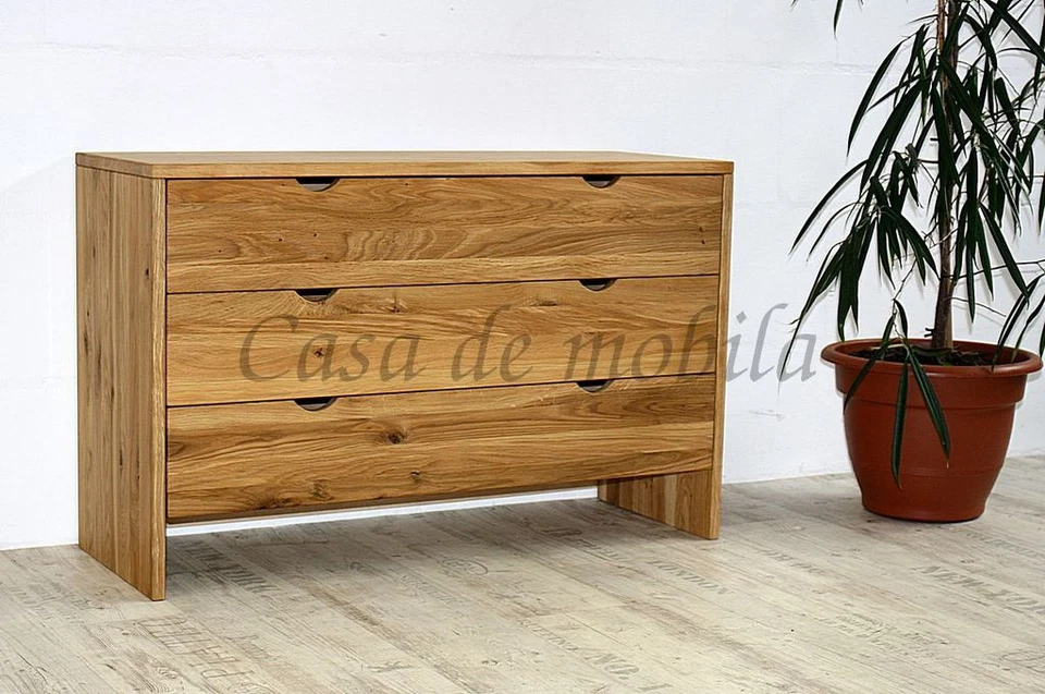 Massivholz Schubladenkommode Wildeiche massiv geölt Anrichte Wäscheschrank