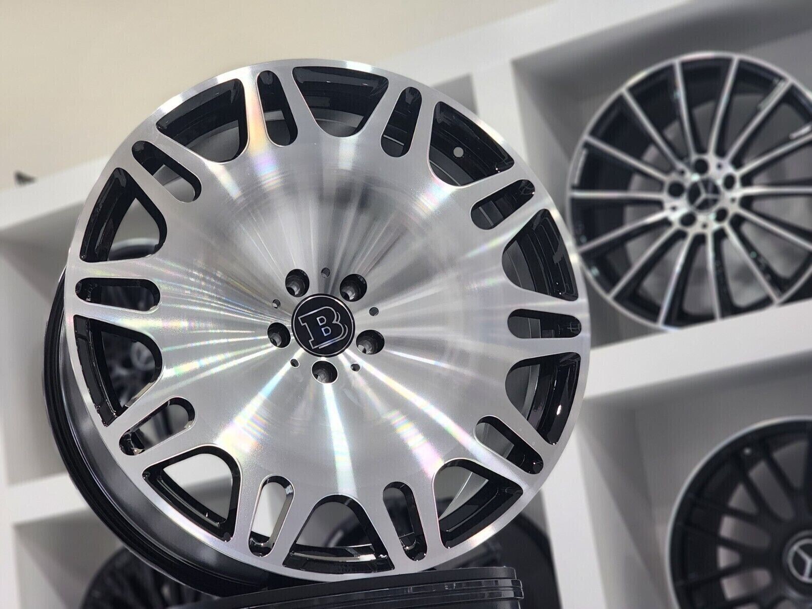 22x10 BRABUS BLCK MACHINE WHEELS RIMS TIRES MERCEDES G-WAGON G55 G500 G550 G63 G