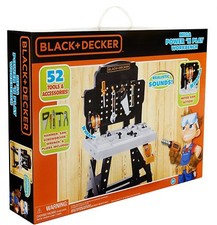 Black  Decker Mega Power 'N Play Workbench Childs Construction Tool Playset New