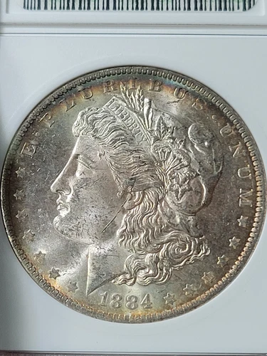 1884 O $1 Morgan Dollar ANACS Soapbox MS62 Toned #1307916