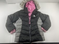 ZeroXposur puffer quilted Lined fur collar Warm Jacket Kids Size S 7 To 8 Black