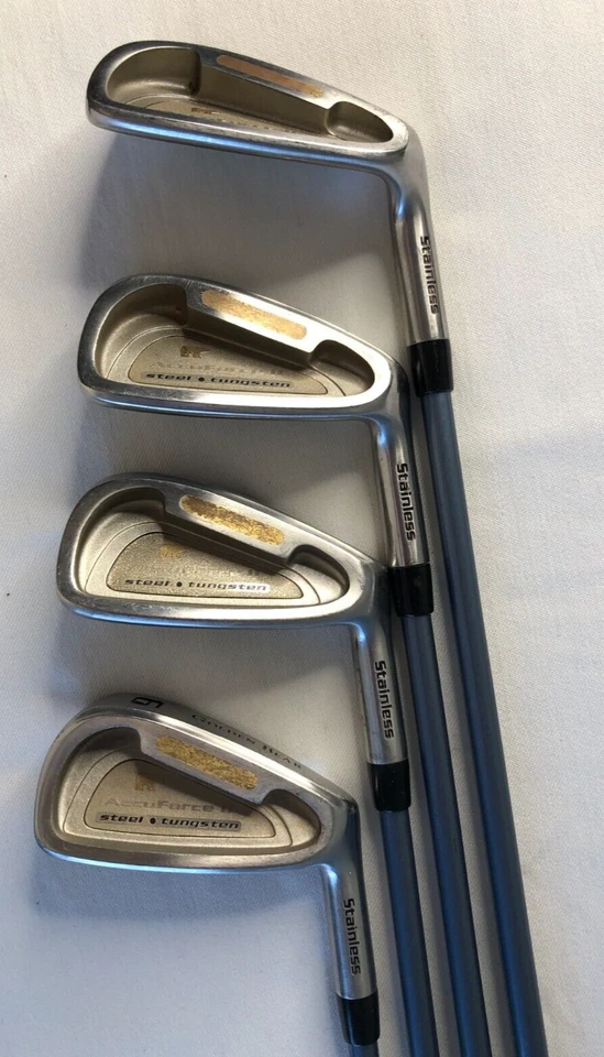 Juego de 4 hierros para damas Golden Bear AccuForce II acero tungsteno acero inoxidable diestro grafito Foto 3 de 4