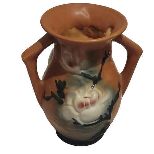 Roseville Pottery 90-7 Two Handled Magnolia Vase Double Handle REPRODUCTION