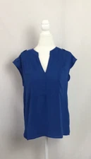 Attention Women’s Blue V Neck Sleeveless Blouse