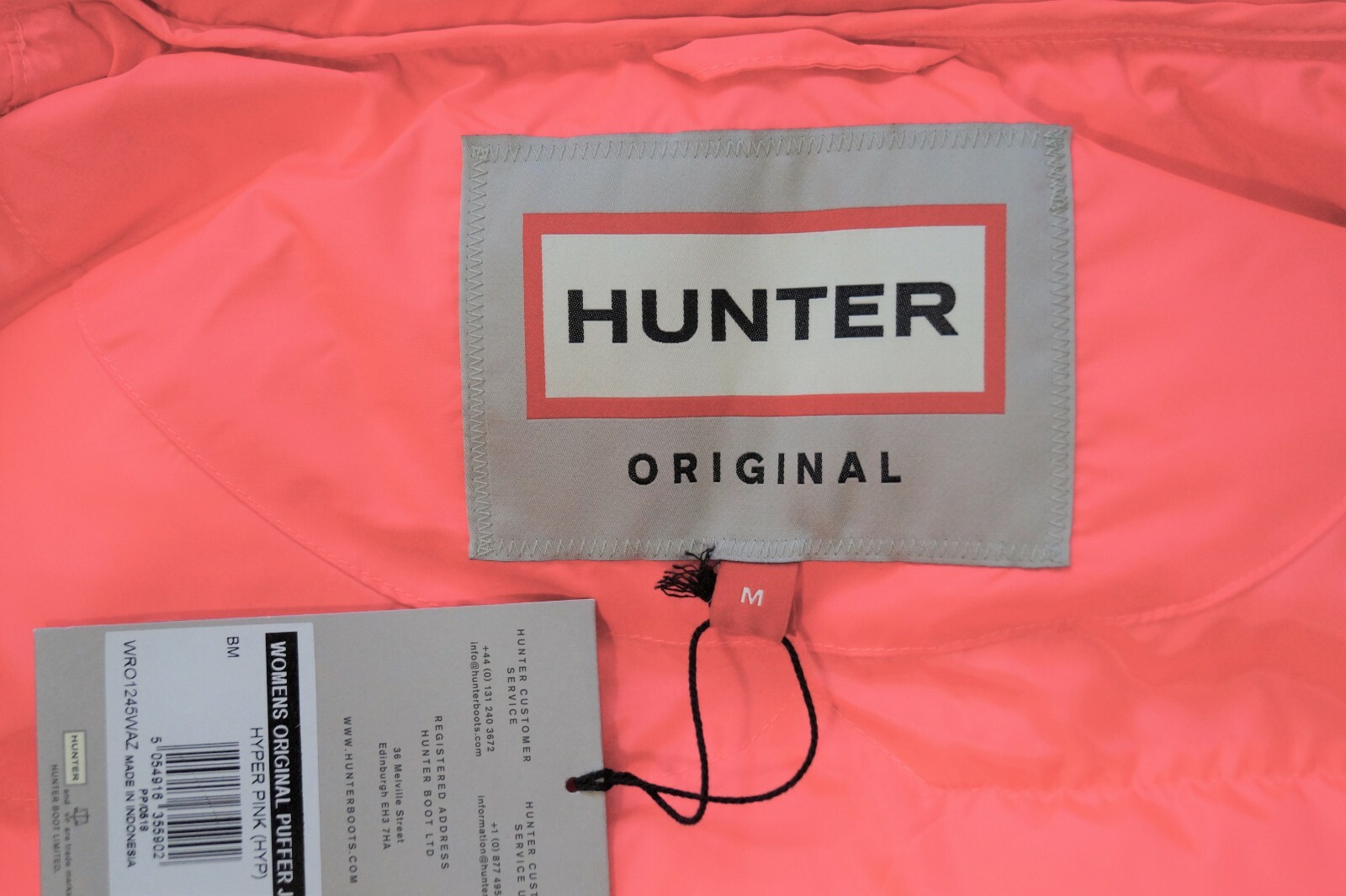 New Women’s Hunter Original Puffer Jacket Size US 10/12 Color HYPER PINK image 9