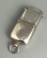 Antique Silver Sovereign & Vesta Case EJH Birmingham 1911 HLZX