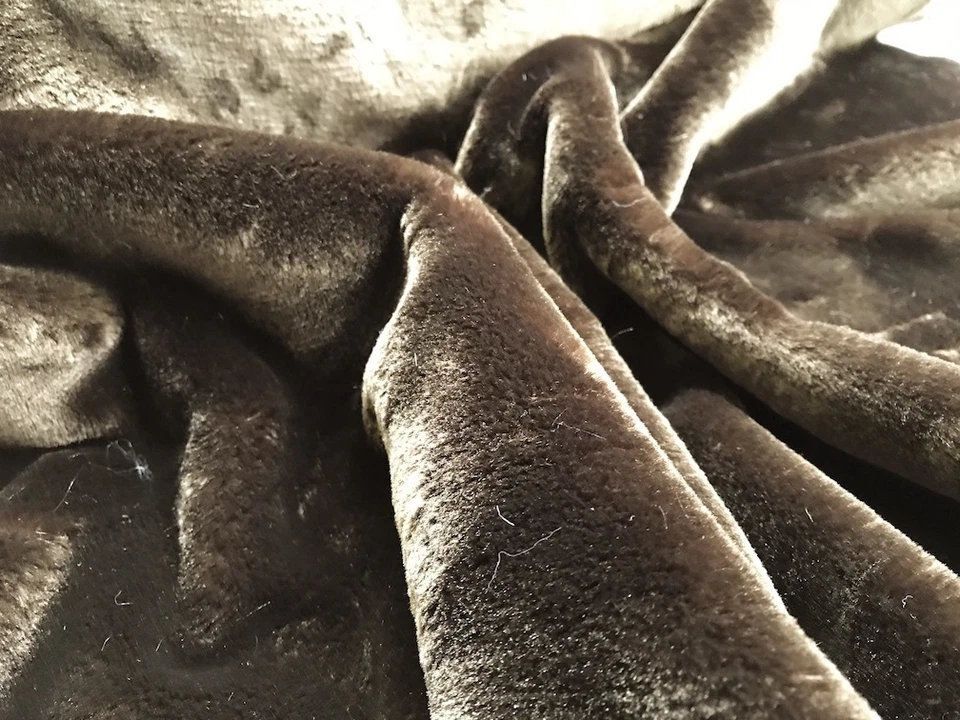 Kurzhaar Kunstfell Stoff Kuscheliges Webpelz Nerz Pelz Dark Braun New Boa Brown - Bild 3 von 4