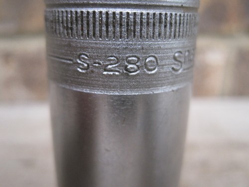 Enchufe profundo de 12 puntos vintage antiguo de 1940 Snap On S-280 unidad de 1/2 pulgadas 7/8 - Imagen 3 de 7