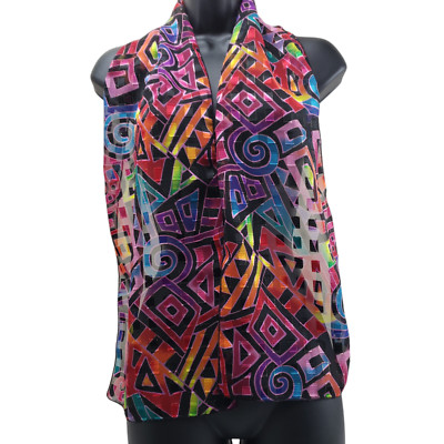 Unbranded Women's Scarf Multicolor Geometric Sheer Polyester 10/52''