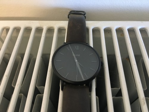 cluse black s/steel brown leather 33 mm ladies watch - Picture 4 of 4