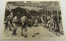 1879 magazine engraving ~ PLAYING BOWLS ~ an Italian scene BY H. REGNAULT