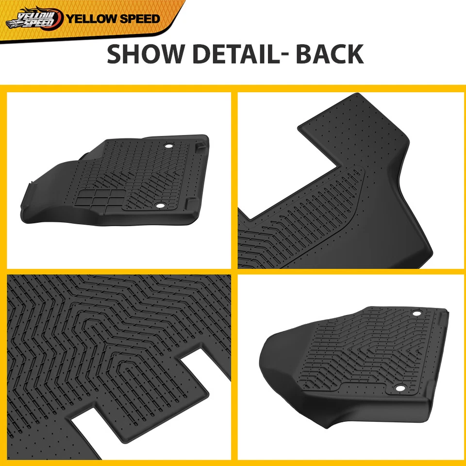 Juego de alfombrillas forradas 3D TPE para todo clima aptas para Chrysler Pacifica 2017-25 Foto 4 de 4