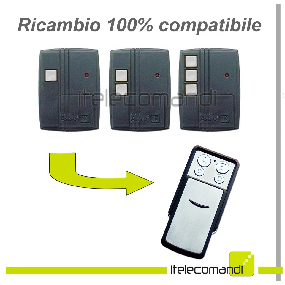 KOOMANDO Telecomando radiocomando Slide 315 Mhz compatibile Fadini Astro75 tasti bianchi