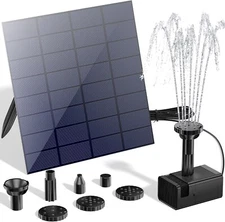 Kit de Bomba de Agua Solar con 5 Boquillas para Fuente Exterior Jardín Estanques