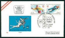 &Ouml;STERREICH FDC 1975 OLYMPIA 1976 INNSBRUCK EISKUNSTLAUF RODELN EISHOCKEY hf46