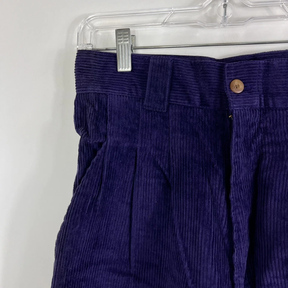 Vintage She Knows Shorts Women's Size 9/10 Culotte High Rise Purple Corduroy VTG - Image 2 of 4