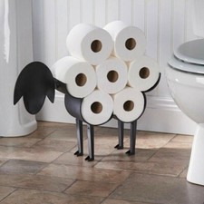 Sheep Toilet Paper Storage Holder Organizer Black Freestanding Metal BRAND NEW