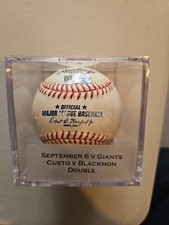 MLB Authenticated Game Used Baseball Charlie Blackmon Double Off Cueto 9/6/2017