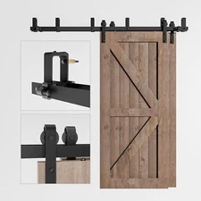4FT ~ 20FT Rustic Sliding Barn Door Hardware Track Kit for Single/Double/Bypass