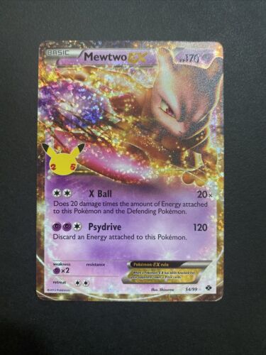 Pokémon TCG Mewtwo EX Celebrations Classic Collection 54/99 Holo Ultra Rare MINT - Picture 1 of 2