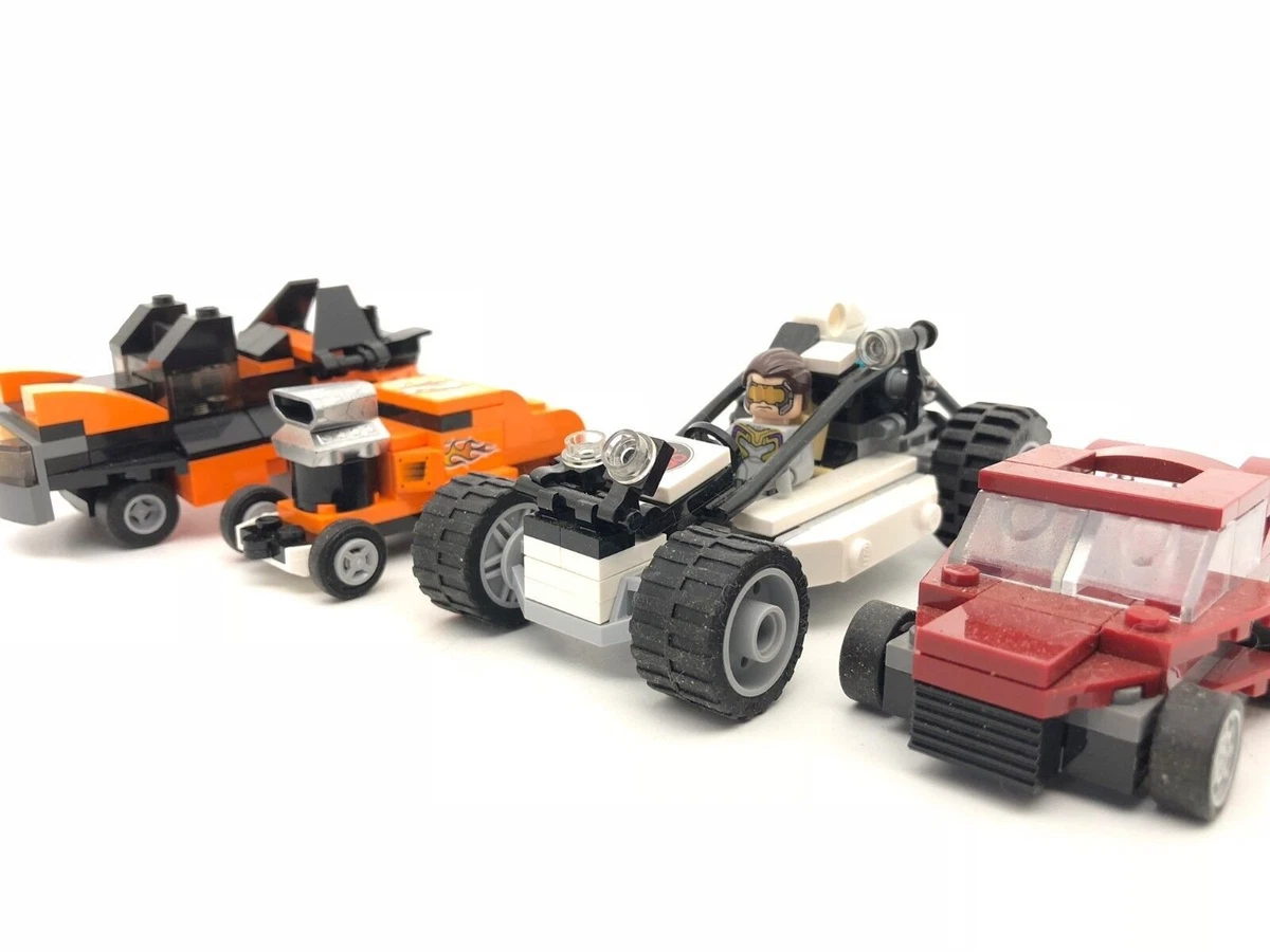 Lego Set of 4 cars vehicles racecar lego city many figure