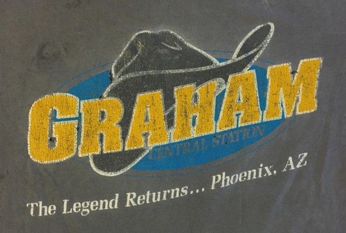 Vintage 80s Graham Central Station Thrashed Faded Shirt S Phoenix Bar Grunge Cowboy - Bild 3 von 24