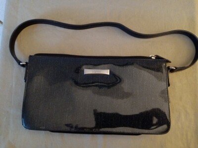 Esprit Patent Leather Shoulder Bag in the Color Charcoal