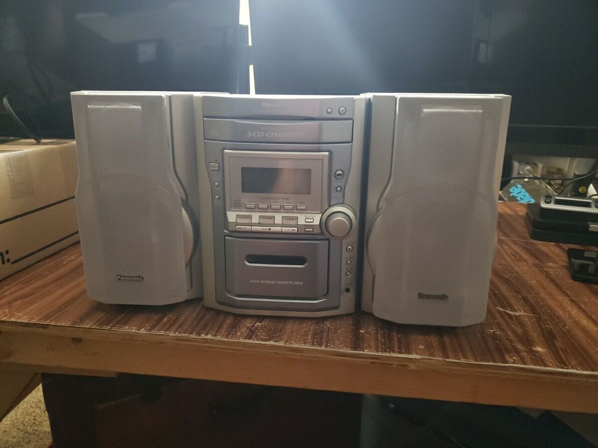 Panasonic Bookshelf Stereo Cassette 5 CD Disc Changer Player Panasonic Bookshelf Stereo Cassette 5 CD Disc Changer Player