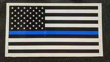Blue Stripe American Flag Police Awareness Fallen Officer Vinyl Sticker