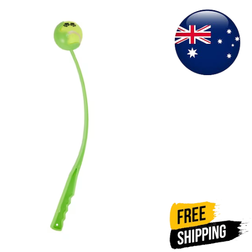 Pet Dog Puppy Tennis Ball Launcher Chucker Thrower Long With Tennis Ball - Green - Picture 1 of 3