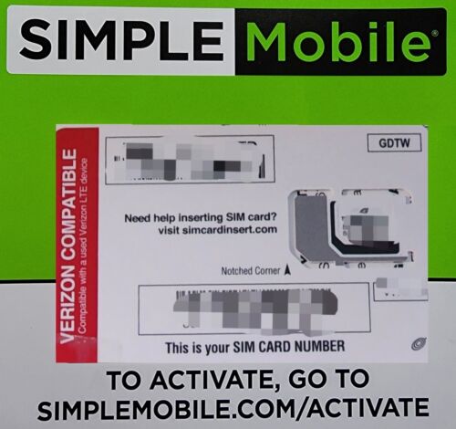 Simple Mobile SIM Card • iPhone 6 6+ iPhone 6s 6 plus iPhone SE 7 - Afbeelding 1 van 1