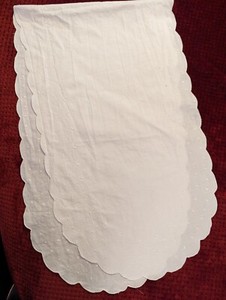 Vintage white embroidered table runner 53" x 15.5"