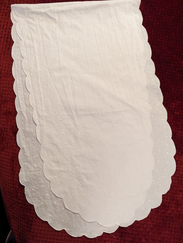 Vintage white embroidered table runner 53" x 15.5"