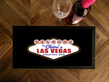 Personalised Bar runner mat - Las Vegas Cocktail bar runner home bar counter mat