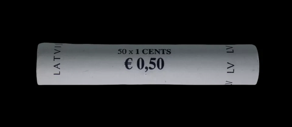 Latvia Latvija Bank Roll Euro coin. 1 euro cent . 50 x 1 Euro cent = 0,50 - Image 2 of 2