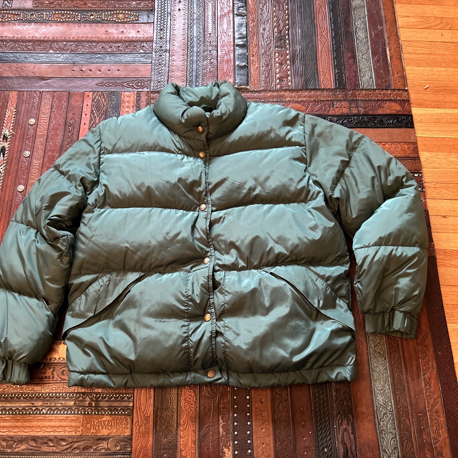 Vintage LL BEAN Goose Down Puffer Snap Up 1980s Jacket Green eBay
